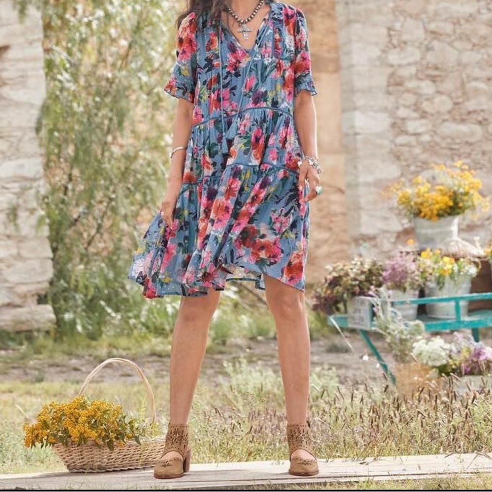 NWT Sundance Muriel Orchard Dress with Detachable Slip - size small (flowy)
